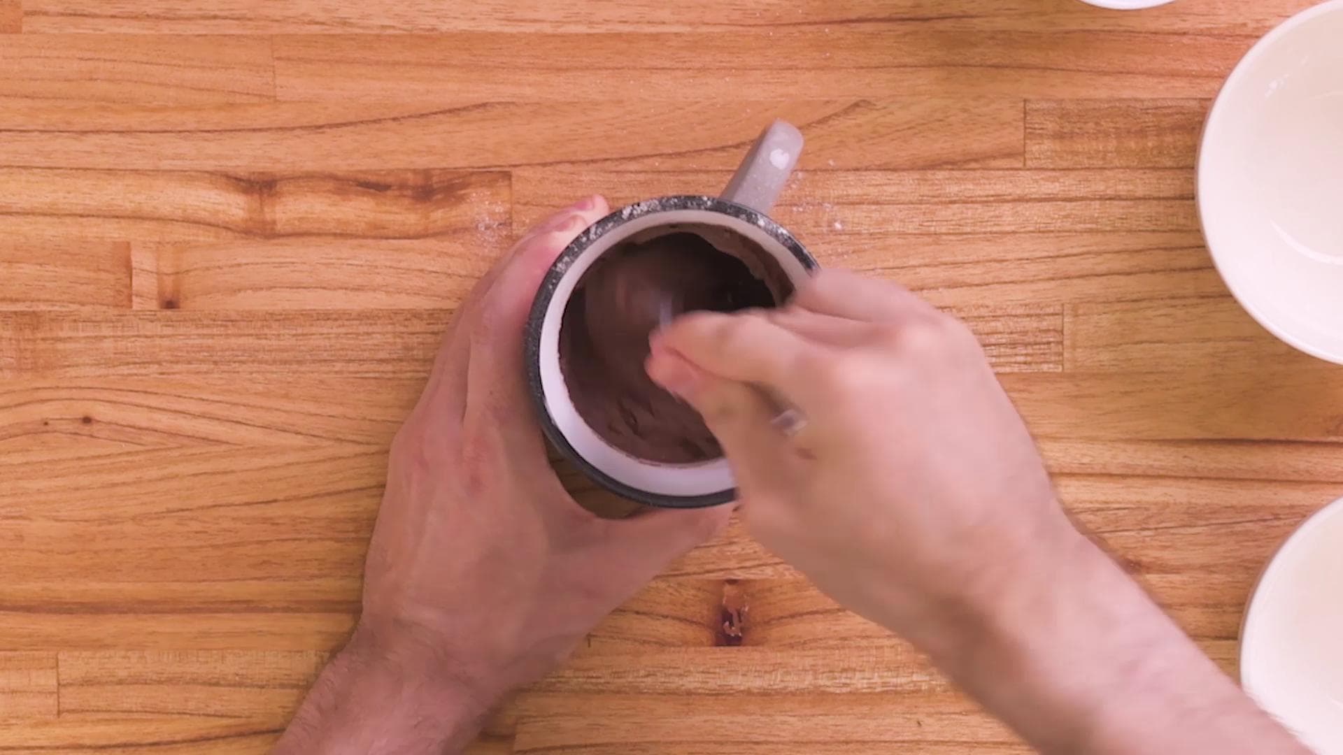 Chocolate and Vanilla Mug Cake — step 1